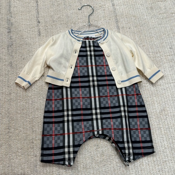 Burberry Other - Burberry baby jumpsuit and cardigan